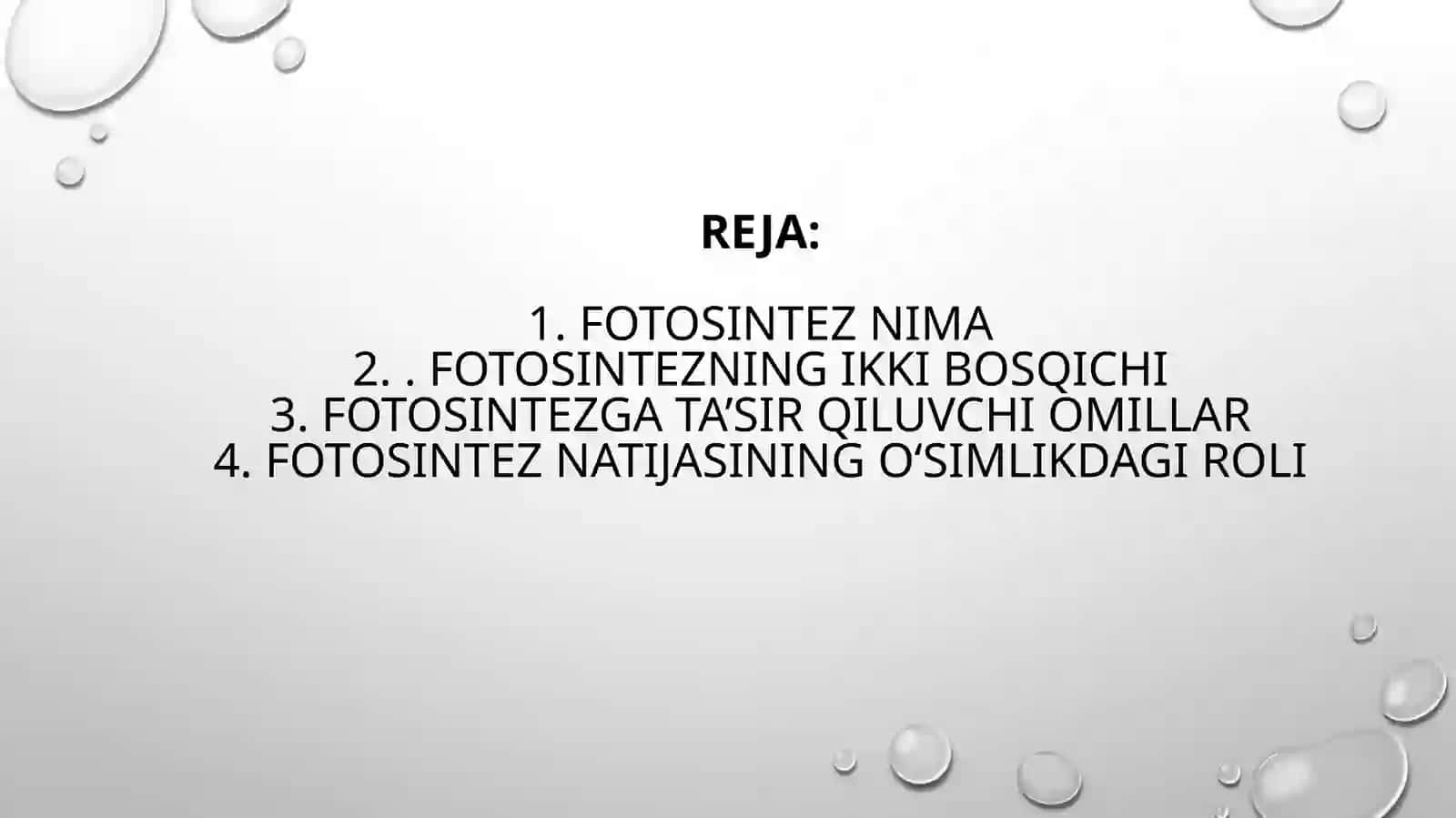 Fotosintez  va  hosildorlik 2