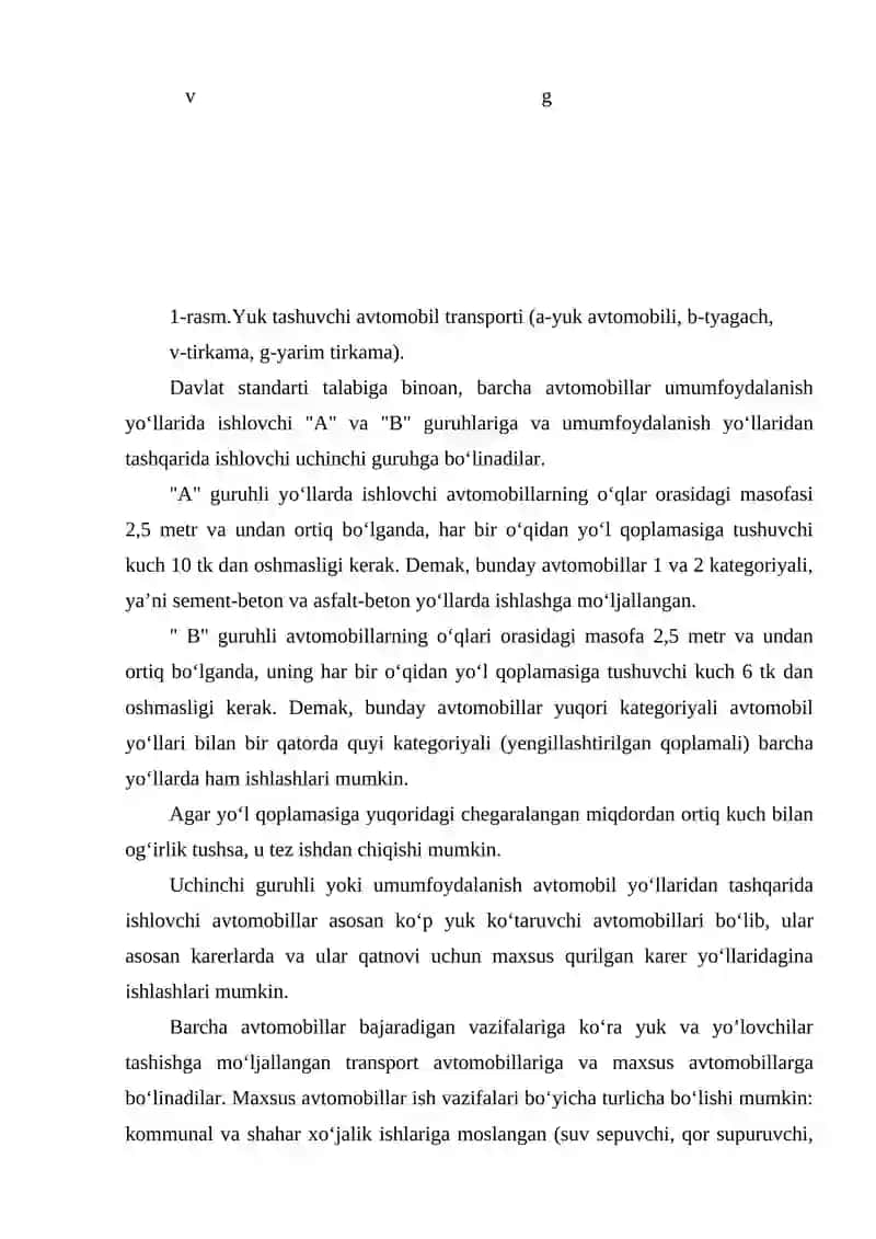 АVTOMOBIL TRАNSPORTINING TEXNIK-IQTISODIY TАVSIFI VА RIVOJLАNISH MUАMMOLАRI 2