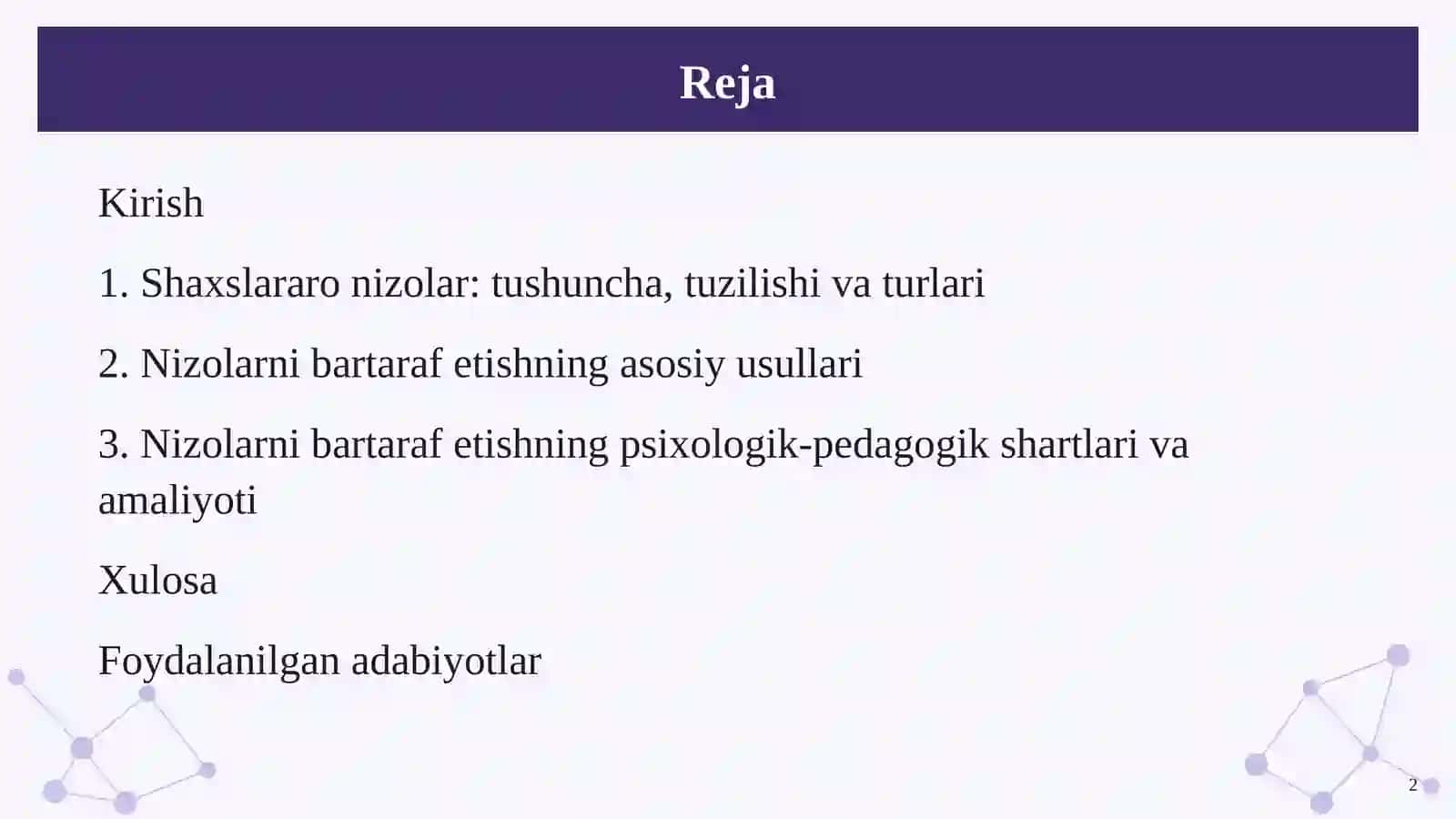Shaxslararo munosabatlarda vujudga kelgan nizolarni bartaraf etish usullari 2