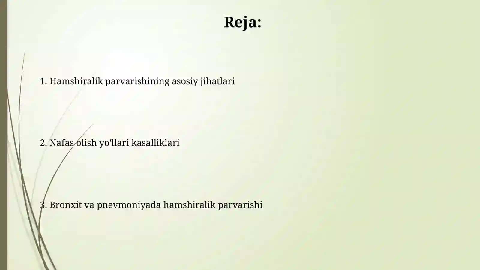 Nafas olish azolari kasalliklari.Bronxit va zotiljam kasalligida hamshiralik ishi 2
