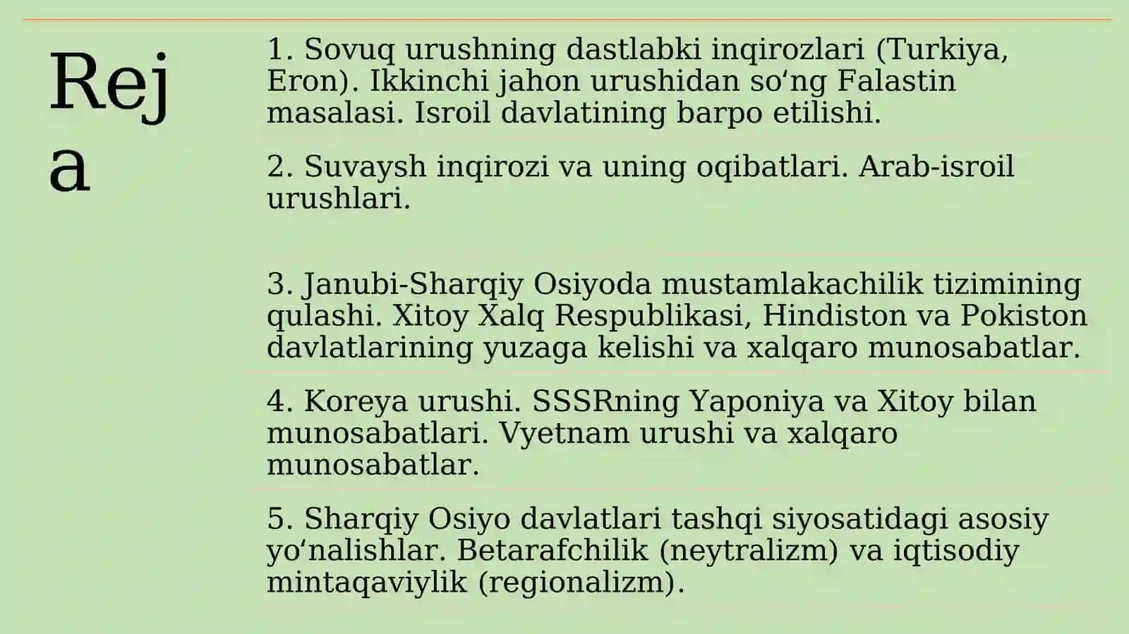 Yaqin va Oʻrta Sharq, Sharqiy Osiyo mamlakatlari xalqaro va diplomatik munosabatlar tizimida (1945-1991 yy.) 2