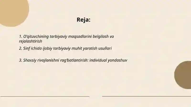 Oʻqituvchining tarbiyachi sifatida mahorati Umirqulova Sarvinoz 2