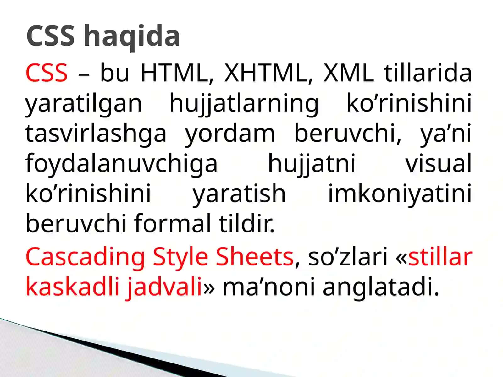 CSS haqida asosiy tushunchalar 2