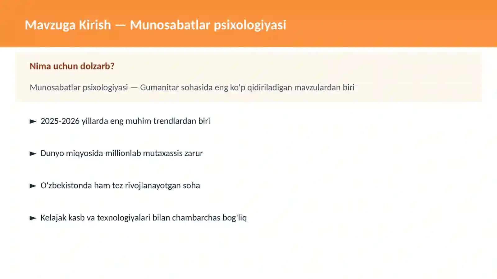 Munosabatlar psixologiyasi 2