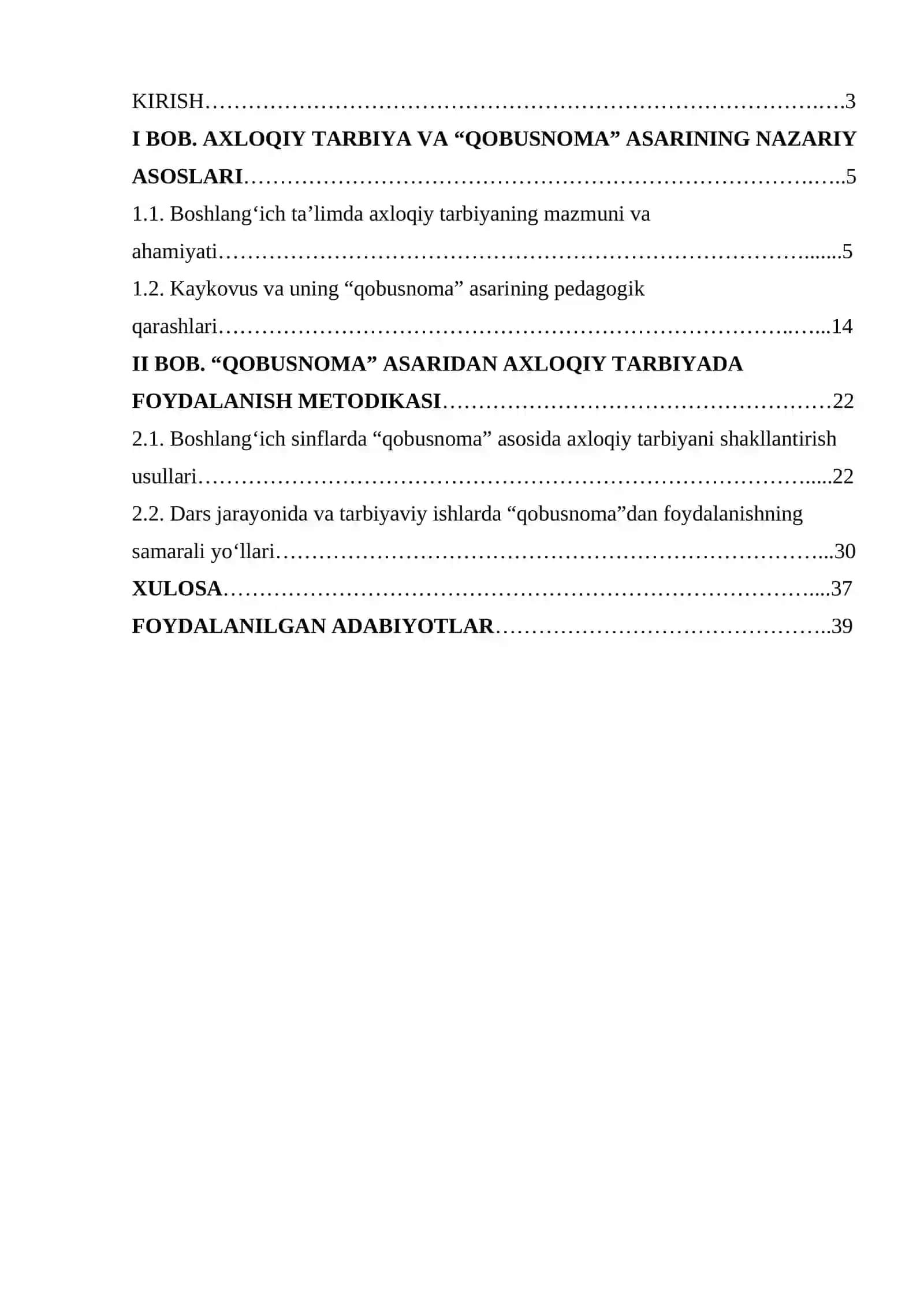 Axloqiy tarbiyada Kaykovusning “Qobusnoma” asaridan foydalanish 2