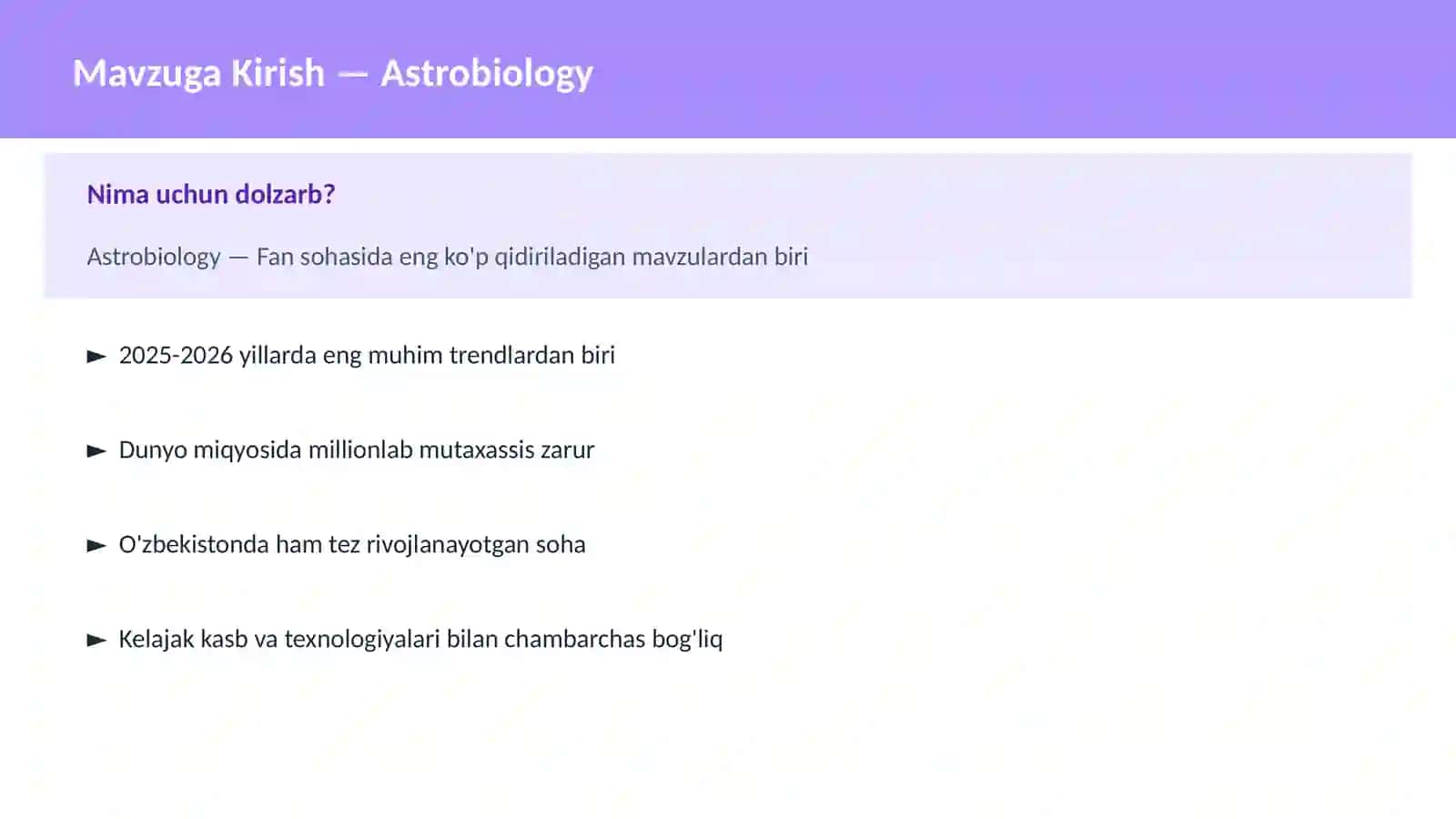 Astrobiology 2