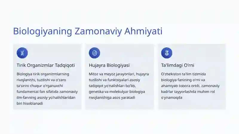 Biologiya Fanining Rivojlanish Istiqbollari 2