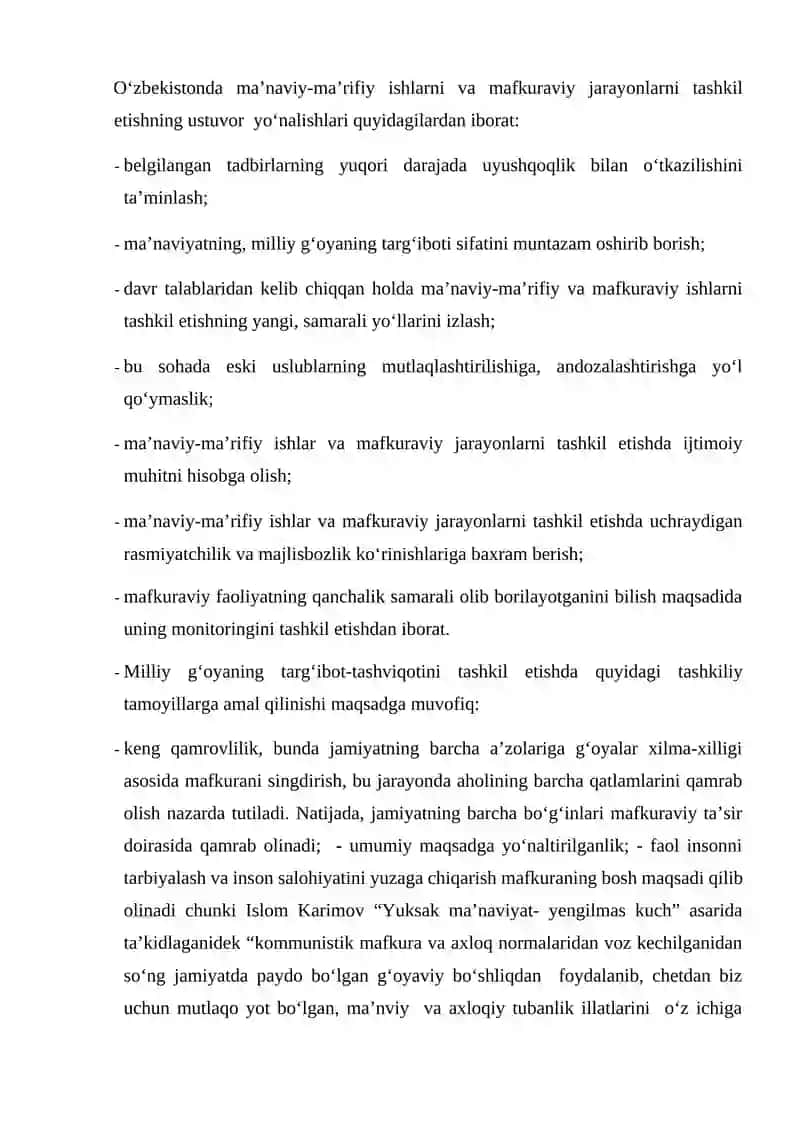 Ma’naviy-ma’rifiy ishlarni tashkil etishning zamonaviy texnologiyalari. 2