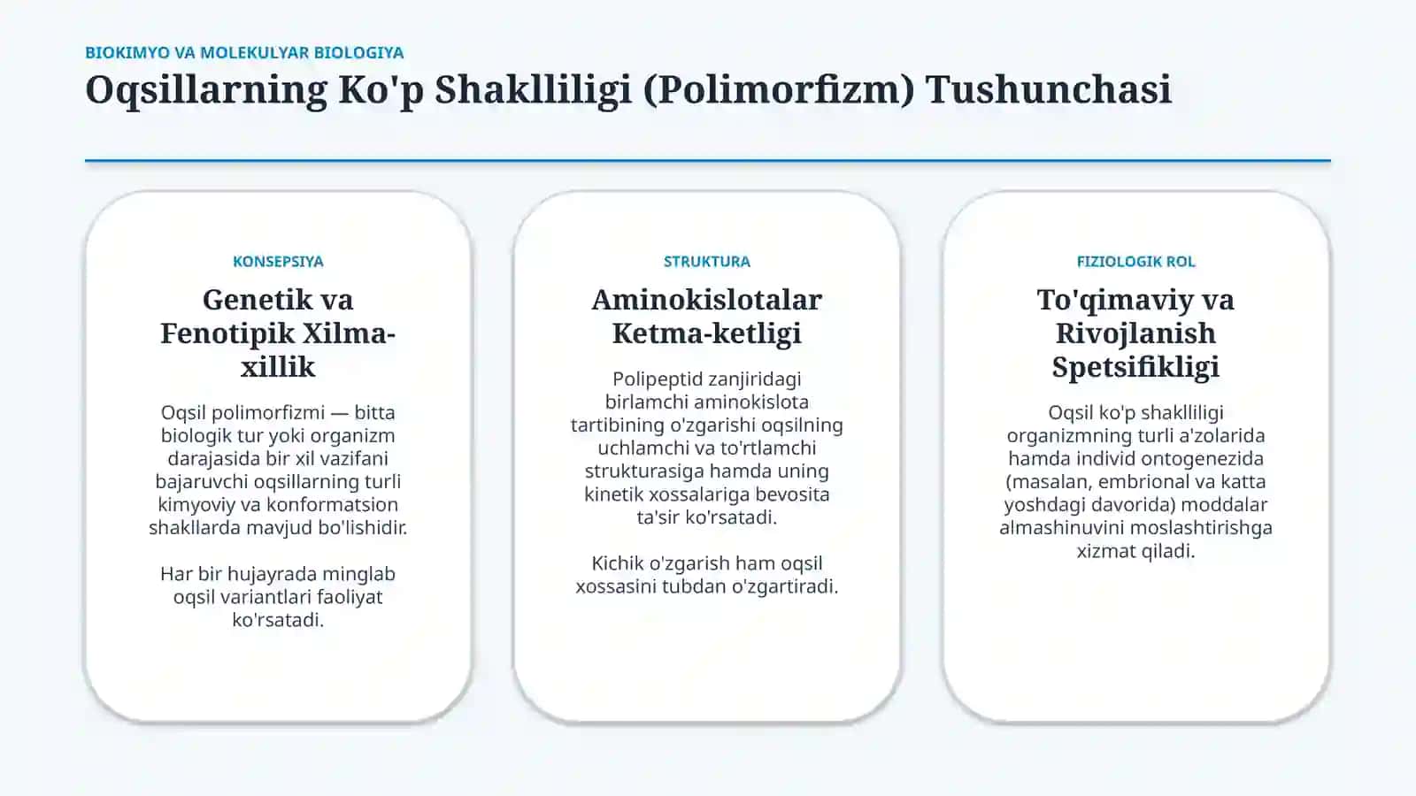 Oqsillarning ko‘p shaklliligi va proteinopatiyalar — 15 slayd 2