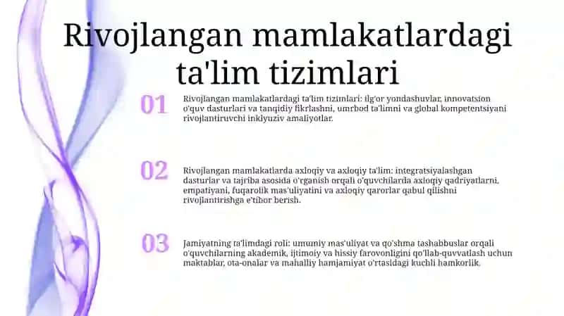 Iqtisodiy Rivojlangan Xorijiy Davlatlarda TaʼLim Tizimi 2