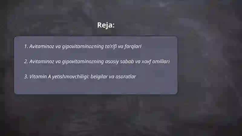 Avitaminoz va gipovitaminoz 2