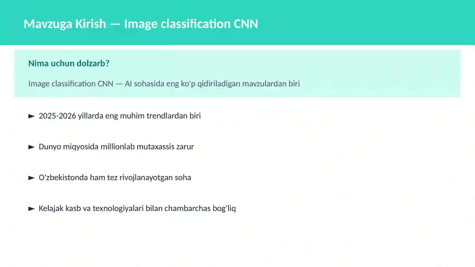 AI | DEEP LEARNING VA NEYRON TARMOQLAR 2