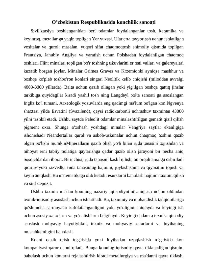 Konchilik sanoati tarixi 2