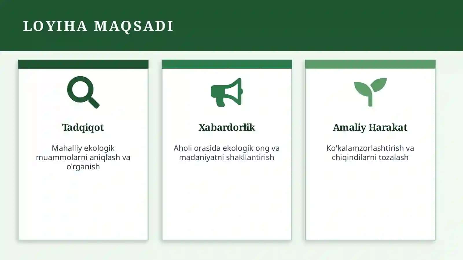 Ekologiya shaxsiy loyihasi 2
