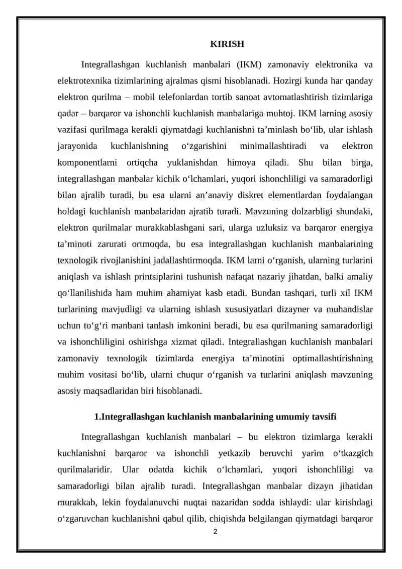 Integrallashgan Kuchlanish Manbalari 2