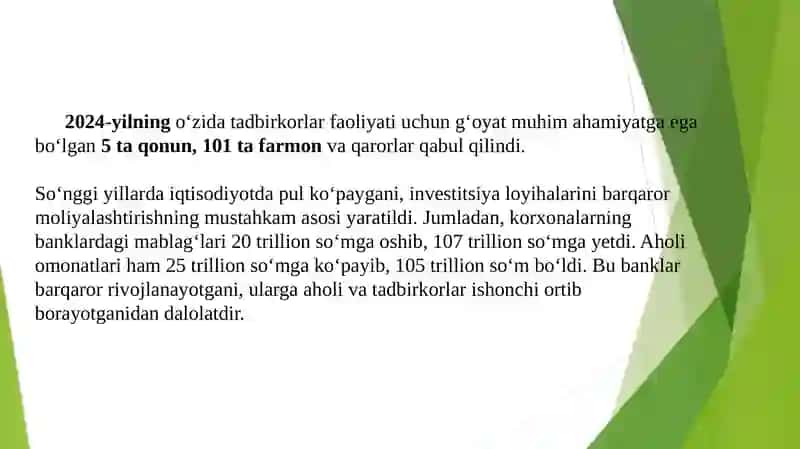 Kichik biznes va xususiy tadbirkorlik subyektlariga xizmat ko'rsatuvchi bozor infratuzilmalari 2