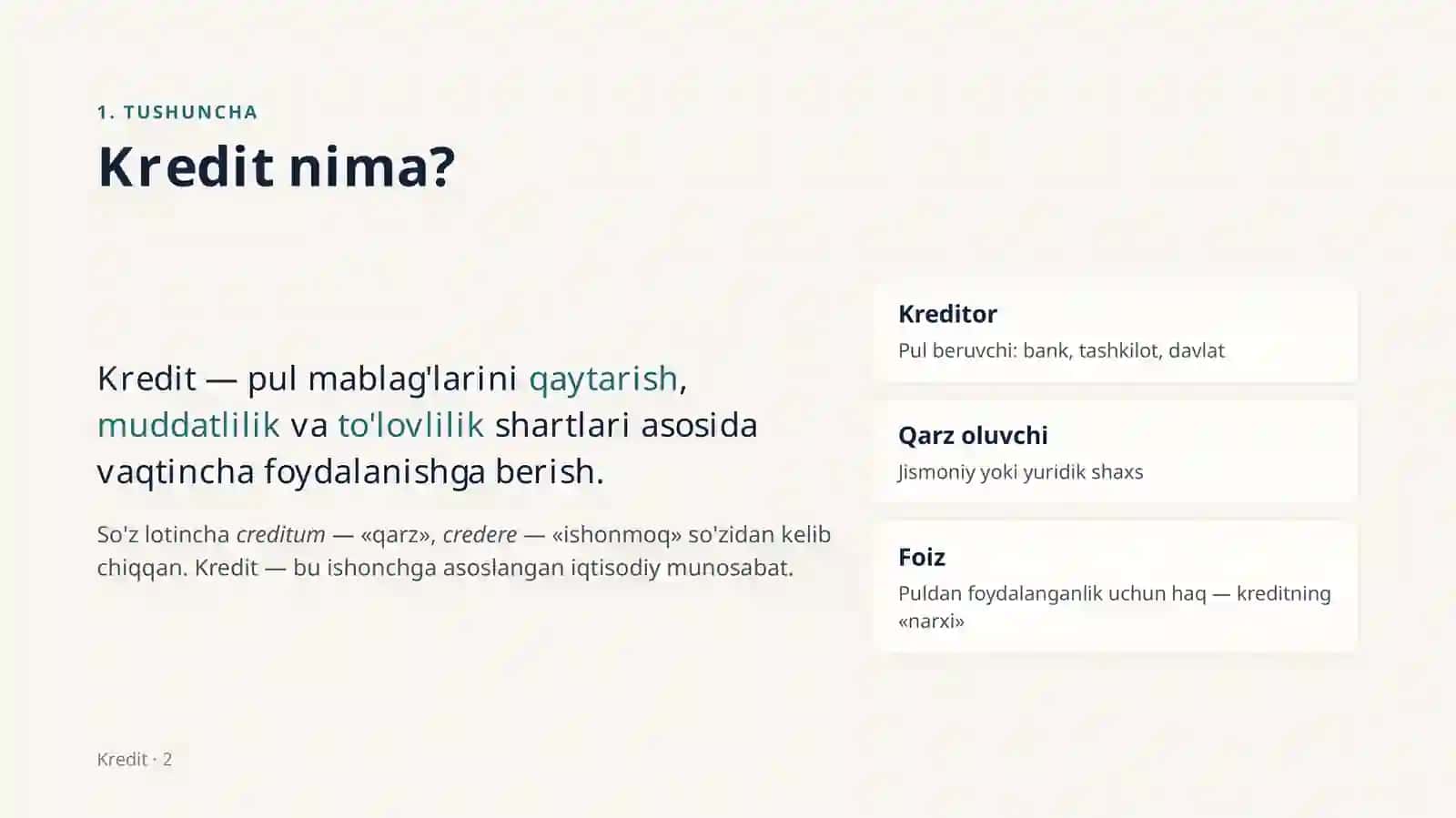 MOLIYA ASOSLARI · TAQDIMOT 2