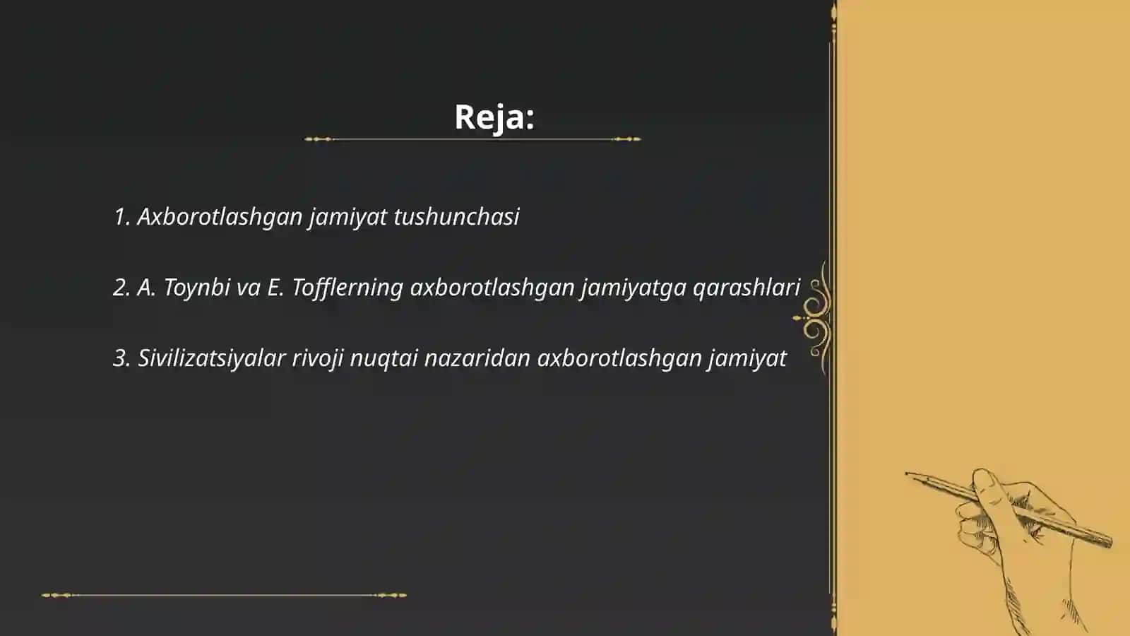 Axborotlashgan jamiyat va uning istiqbollari” mavzusida esse tayyorlash 2