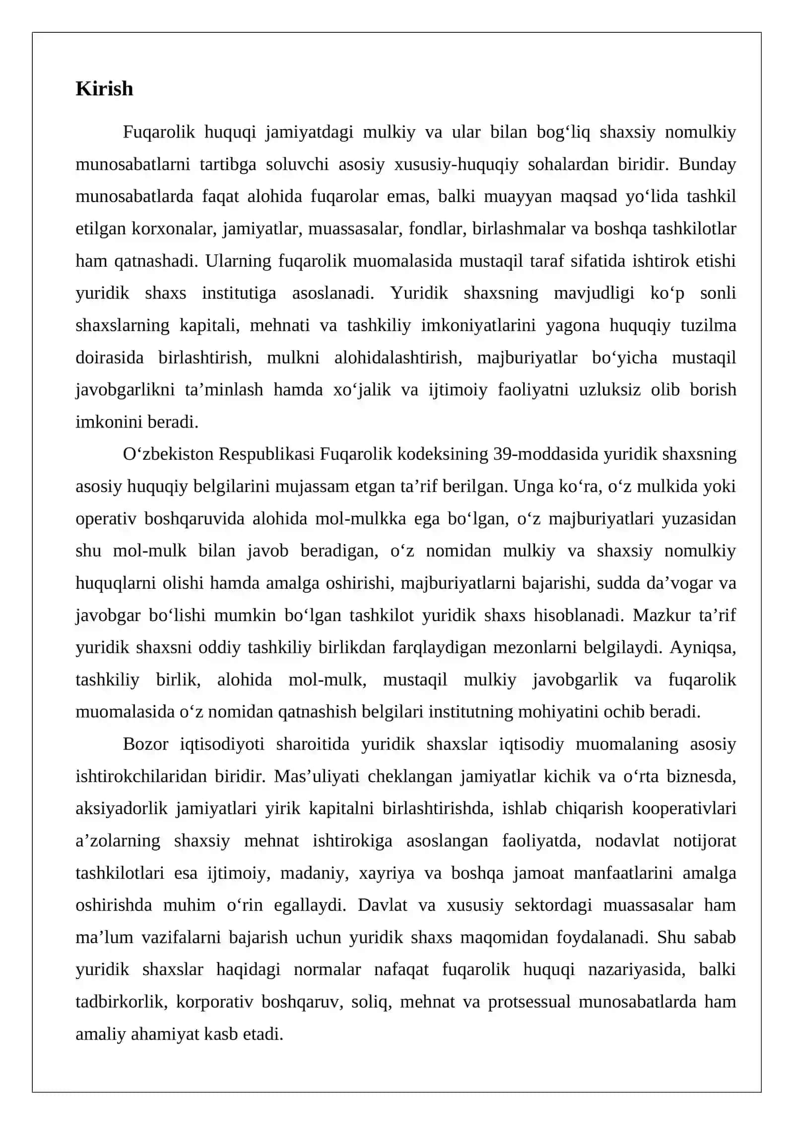 Yuridik shaxslar - fuqarolik huquqining subyektlari sifatida 2