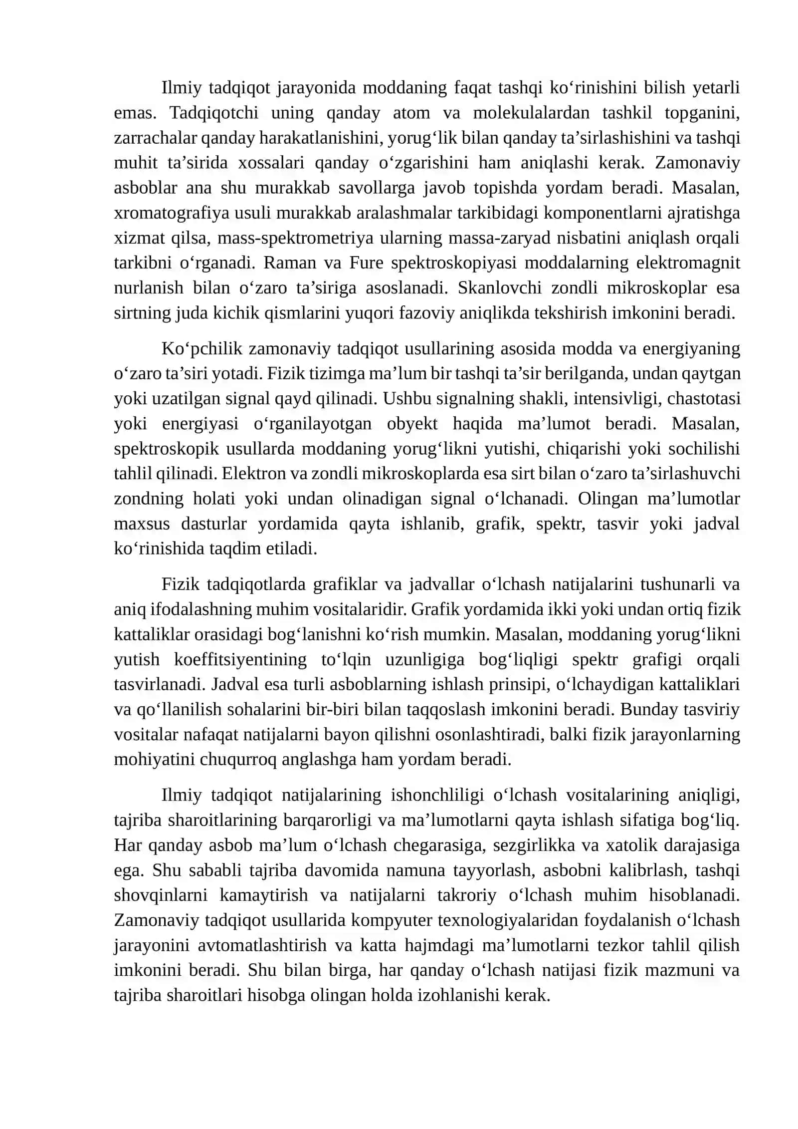 Fizikaning zamonaviy tadqiqot usullari 2