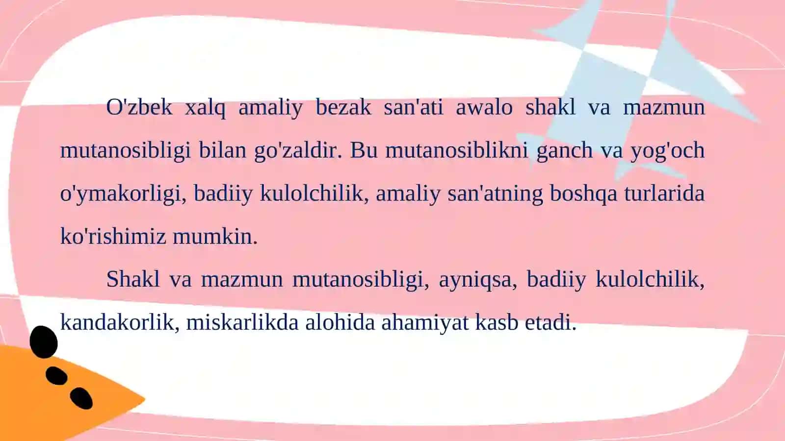 Amaliy bezak san'atida shakl va mazmun 2