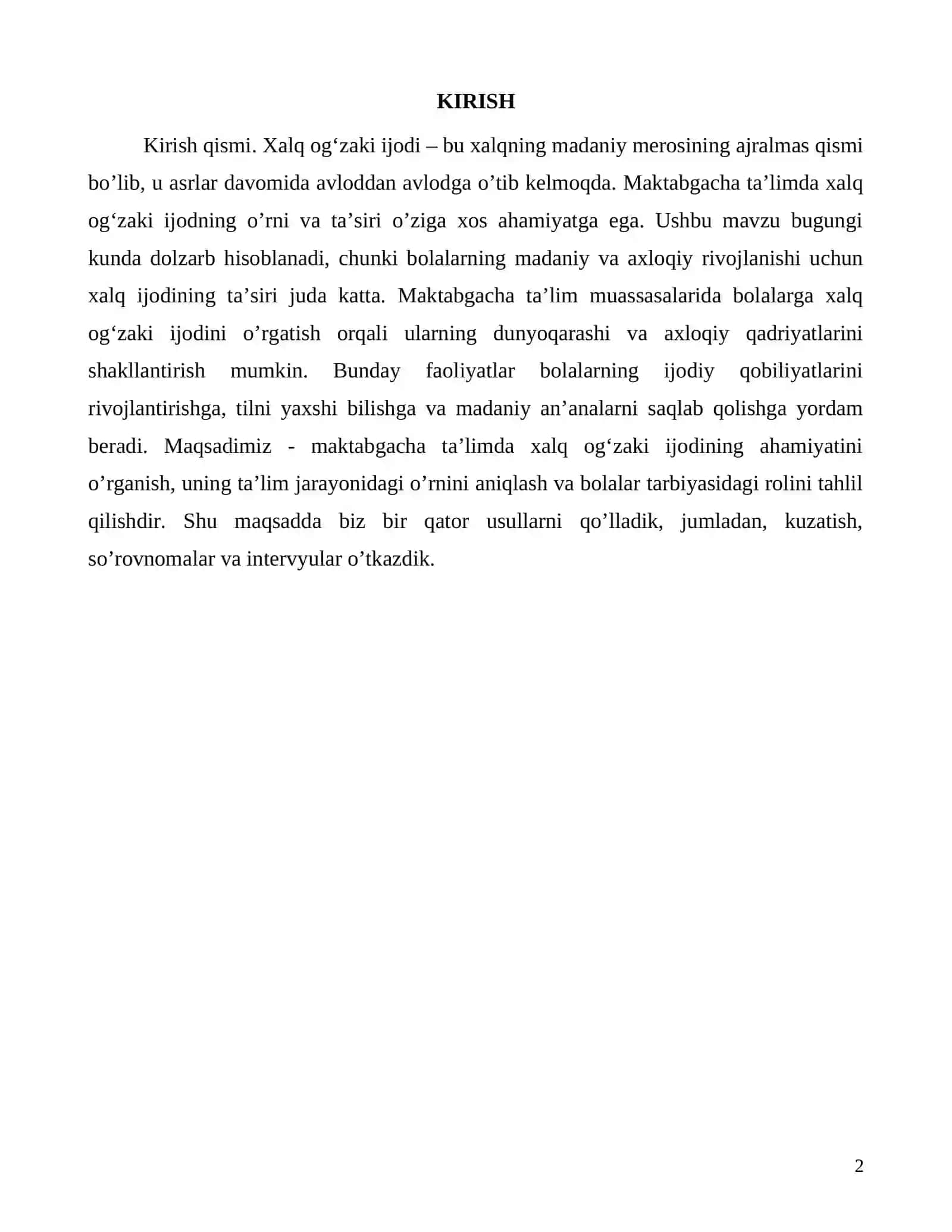 Xalq ogʻzaki ijodida ta’lim tarbiyaviy faoliyatning ahamiyati 2