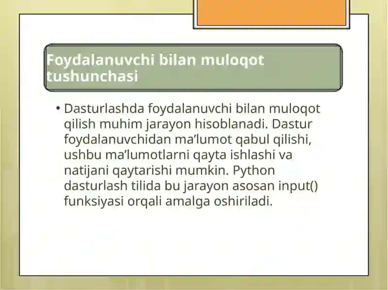 Python dasturlash tilida ma'lumot turlari 2