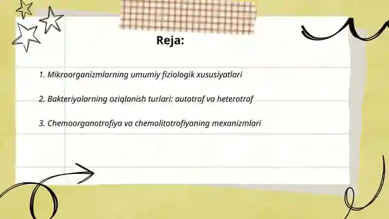 Mikroorganizmlar fiziologiyasi 2