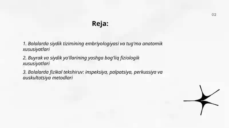 Bolalarda siydik hosil qilish va ajratish a'zolarini anatomo va fiziologik xususiyatlari 2