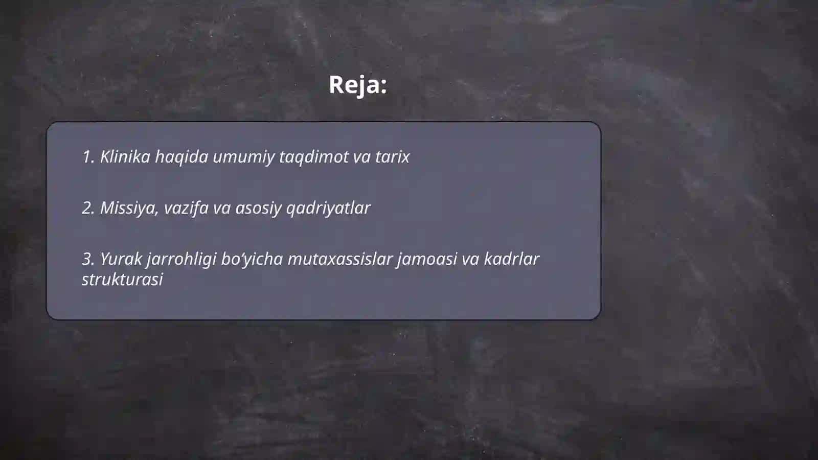 Yurak jarrohligiga ixtisoslashgan zamonaviy ilg'or xususiy klinika taqdimoti 2