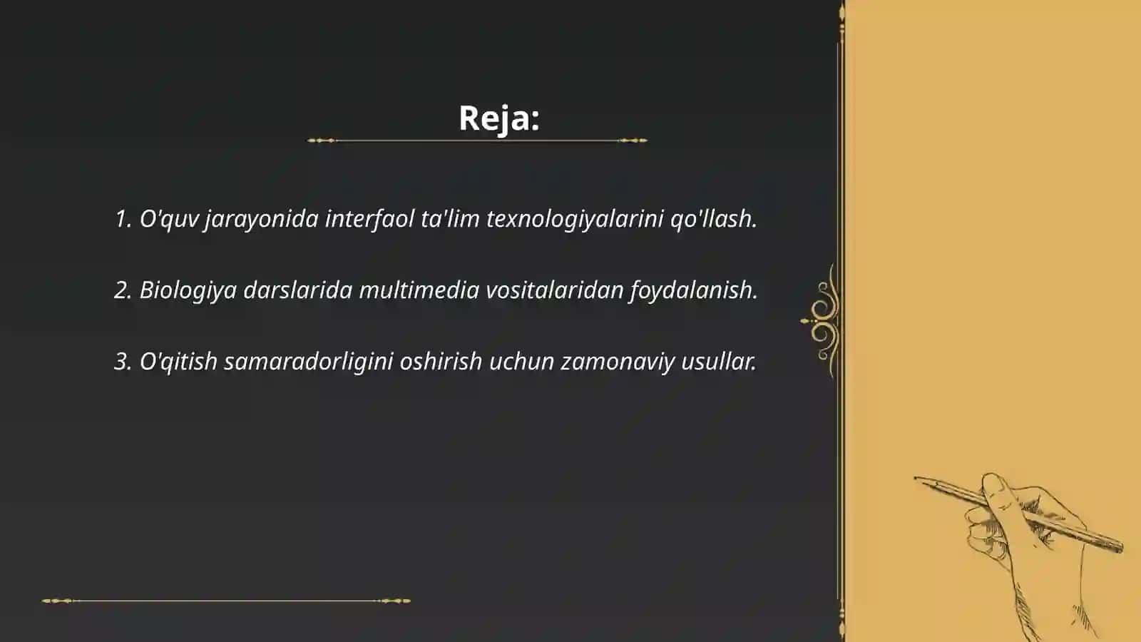 Biologiya o'qitish jarayonlariga ta'lim texnologiyalarini joriy qilish 2