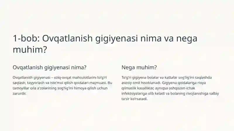 Ovqatlanish gigiyenasi va emizikli bolaning oziqlanishi 2