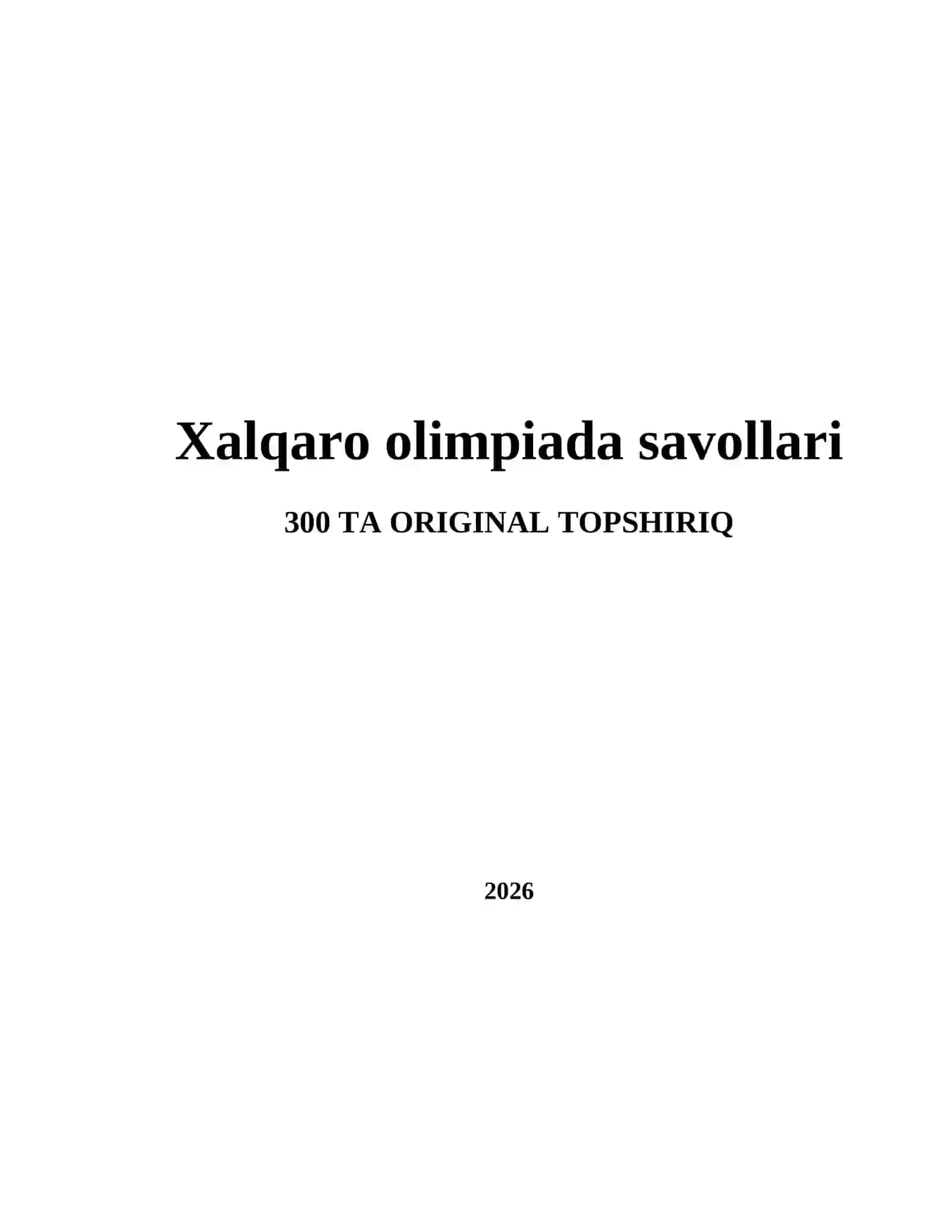 Xalqaro olimpiada savollari 2
