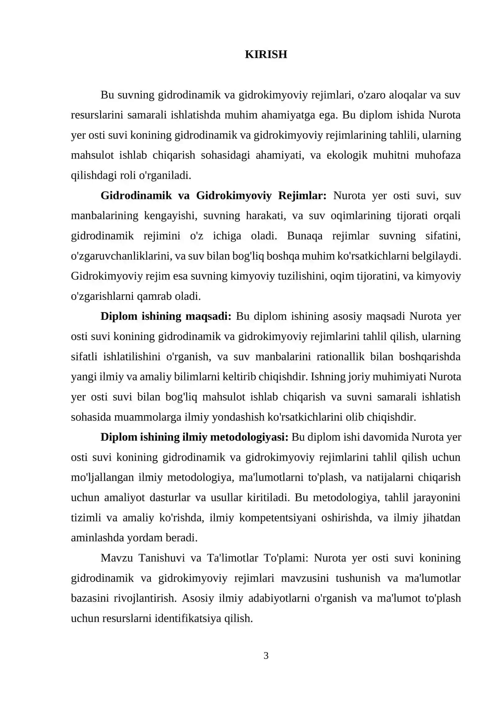 Nurota yer osti suv konining gidrodinamik va gidrokimyoviy rejimi shakllanishi 2