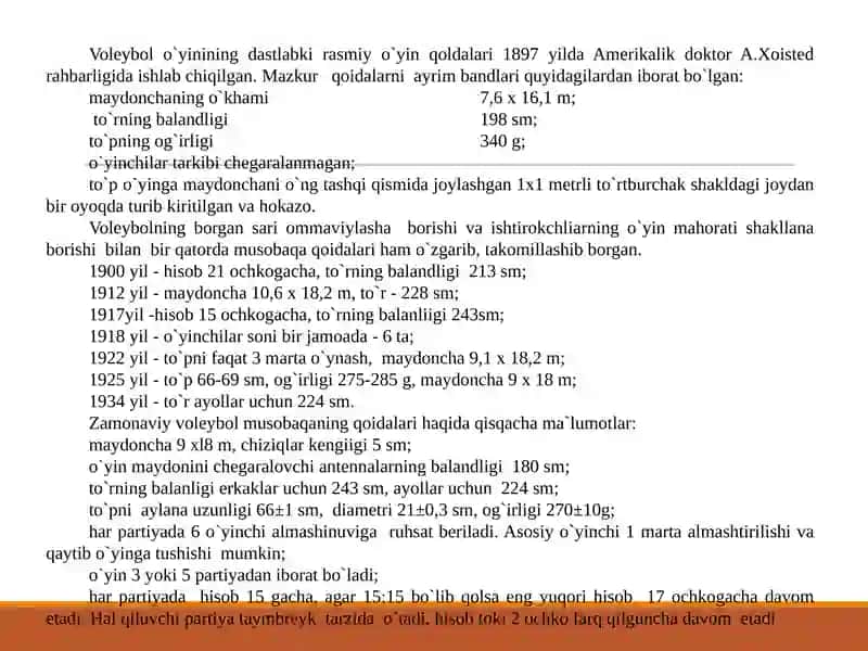 Voleybol maydonida holat va harakatlanish 2