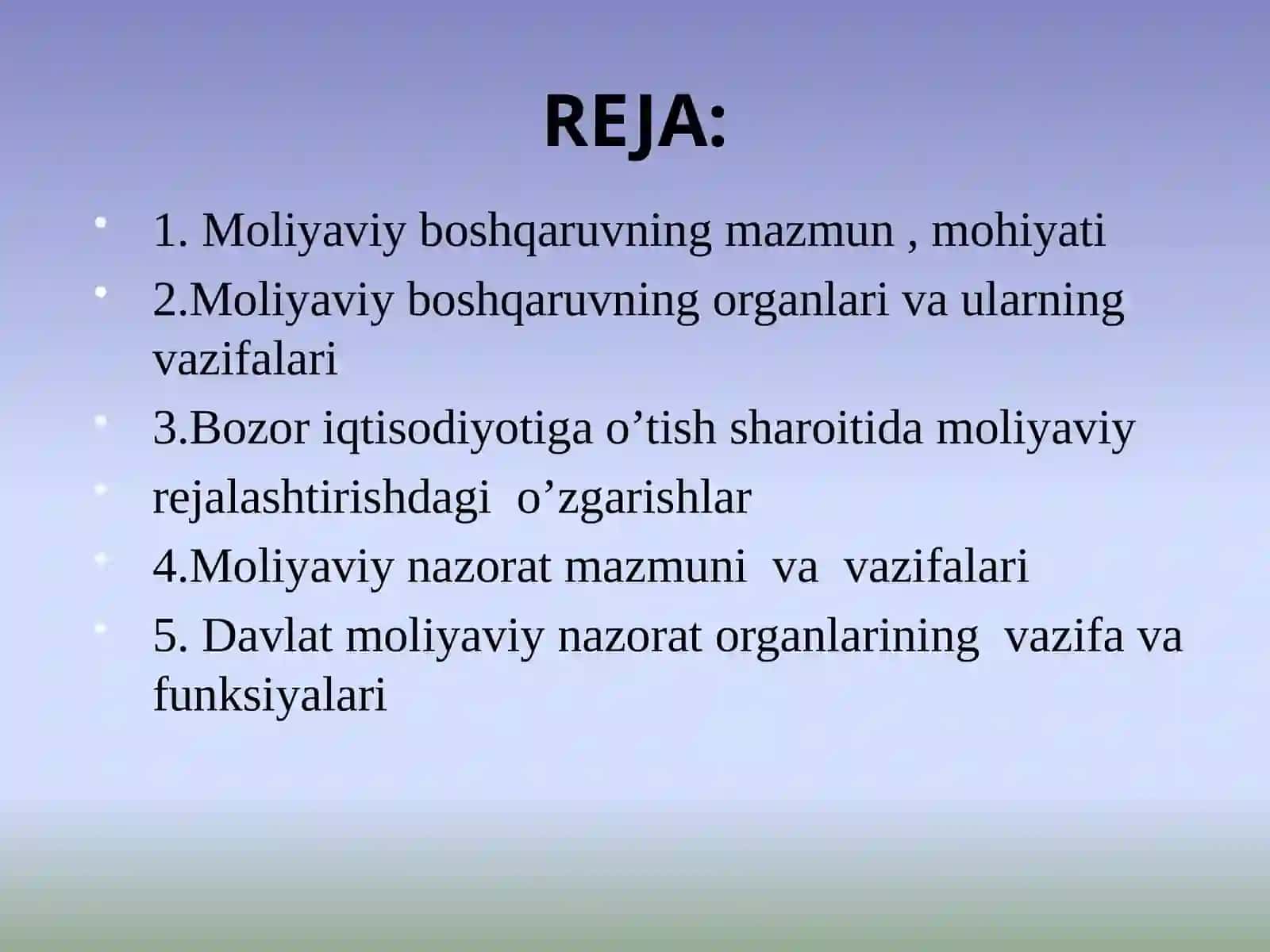 MOLIYAVIY BOSHQARUV VA NAZORAT 2
