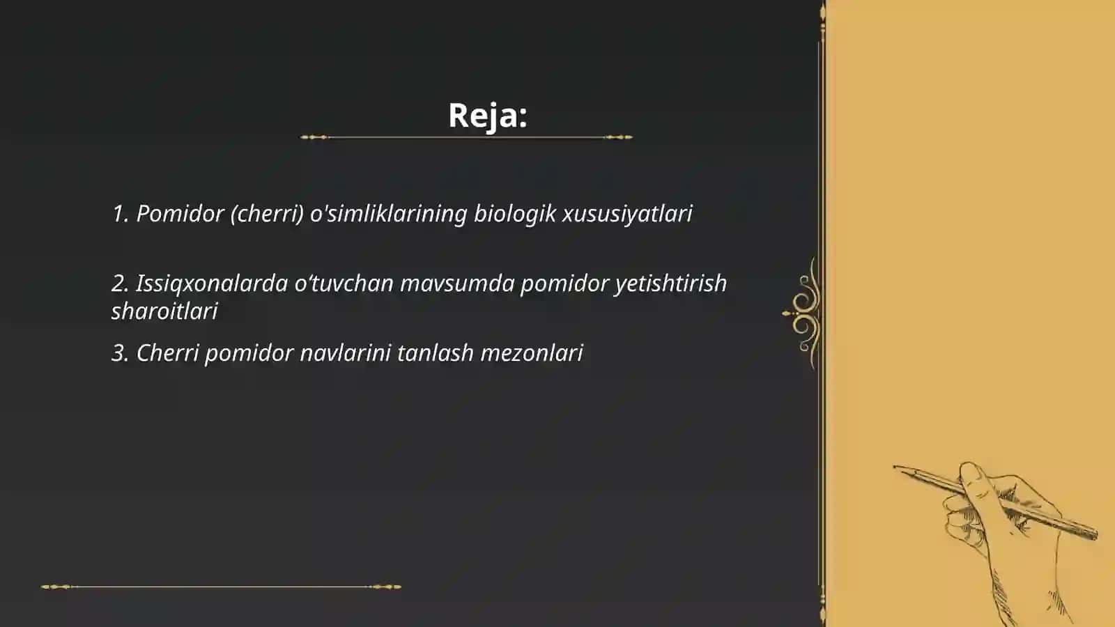 Pomidor (cherri) yetishtirish texnaloʻgiyasi 2