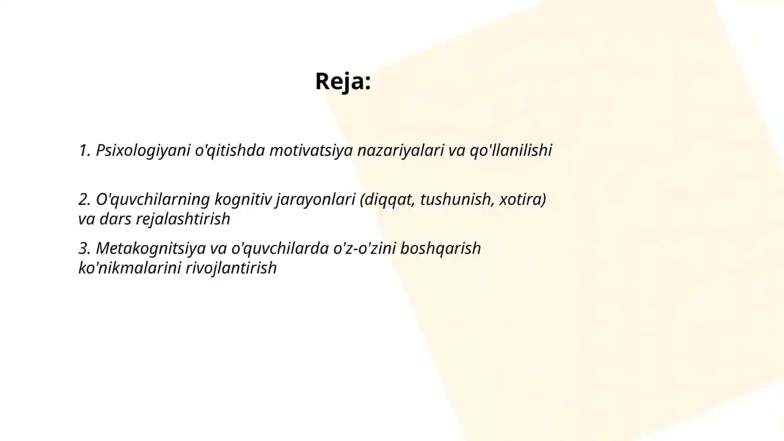 Psixologiya oʻqitishning psixologik jabhalari 2