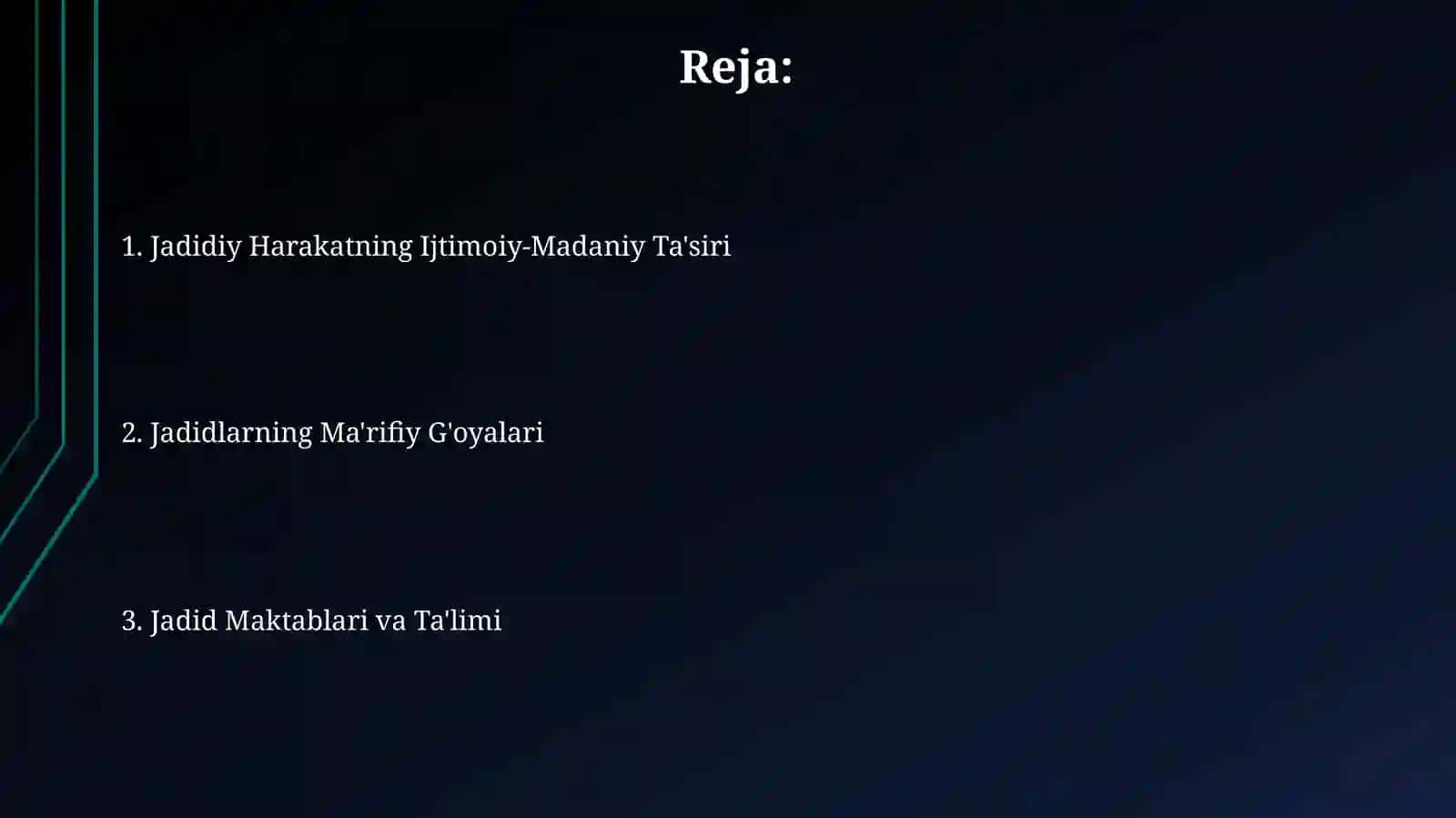 Jadidlarni maʼrifat parvarliglarinnig oʻlka ijtimoiy-madaniy hayotda tutgan orni 2