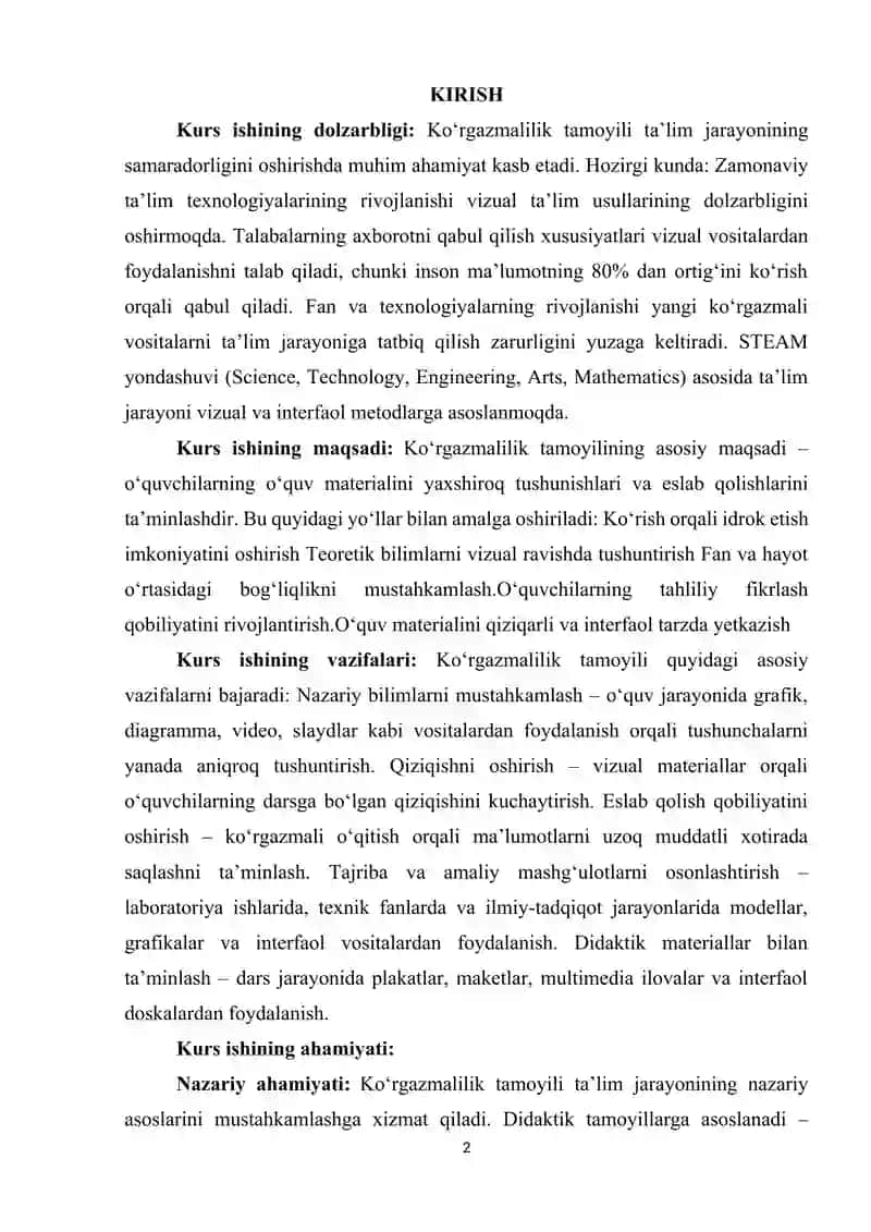TA'LIM JARAYONIDA KO‘RGAZMALILIK TAMOYILINING NAZARIY ASOSLARI 2
