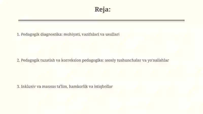 Pedagogik diagnostika va pedagogik korreksiya. Korreksion pedagogika 2