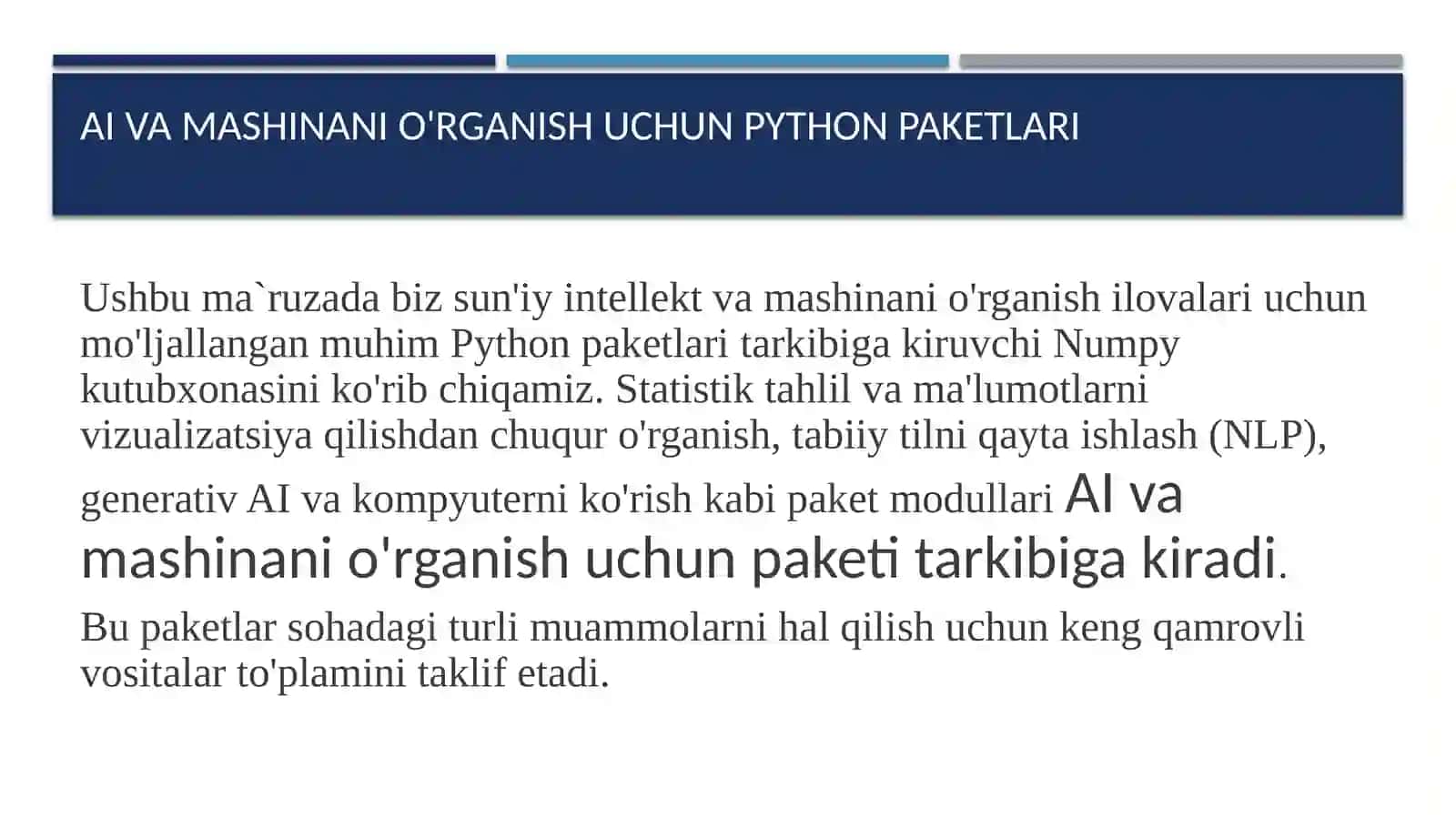 Numpy kutubxonasida ikki o`lchovli array metodlari 2