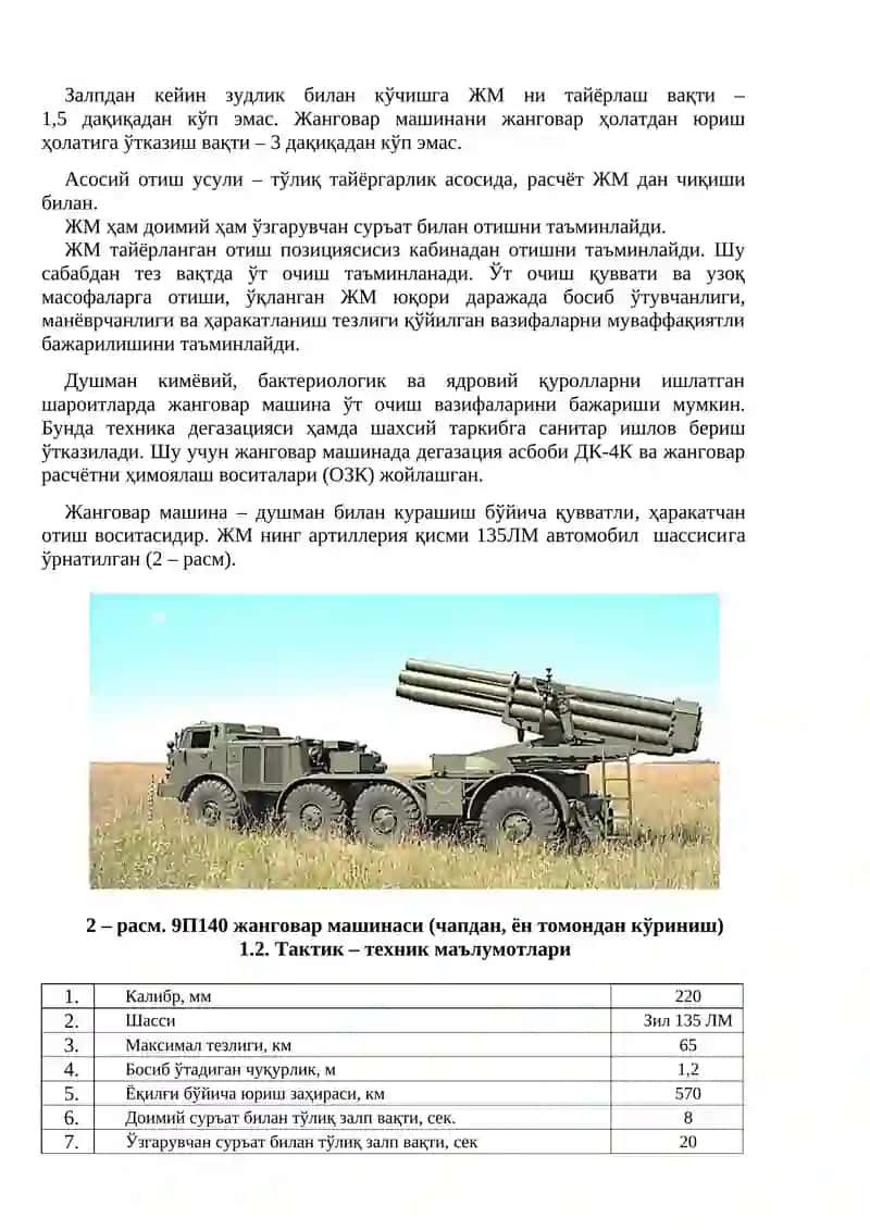 220 мм ли 9П140 “Ураган” жанговар машинаси (9К57 комплекси) 2