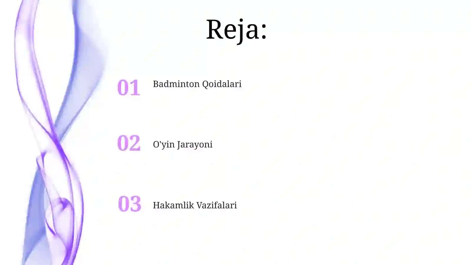 Badminton o'yin qoidalari va hakamlik qilish 2