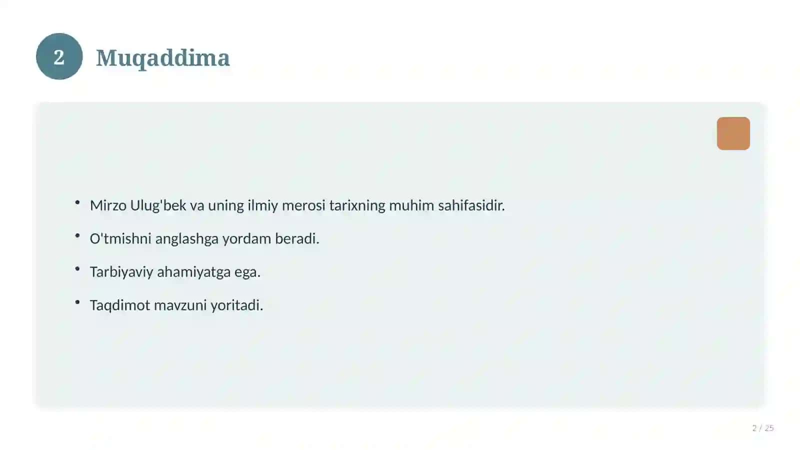 Mirzo Ulug'bek va uning ilmiy merosi 2