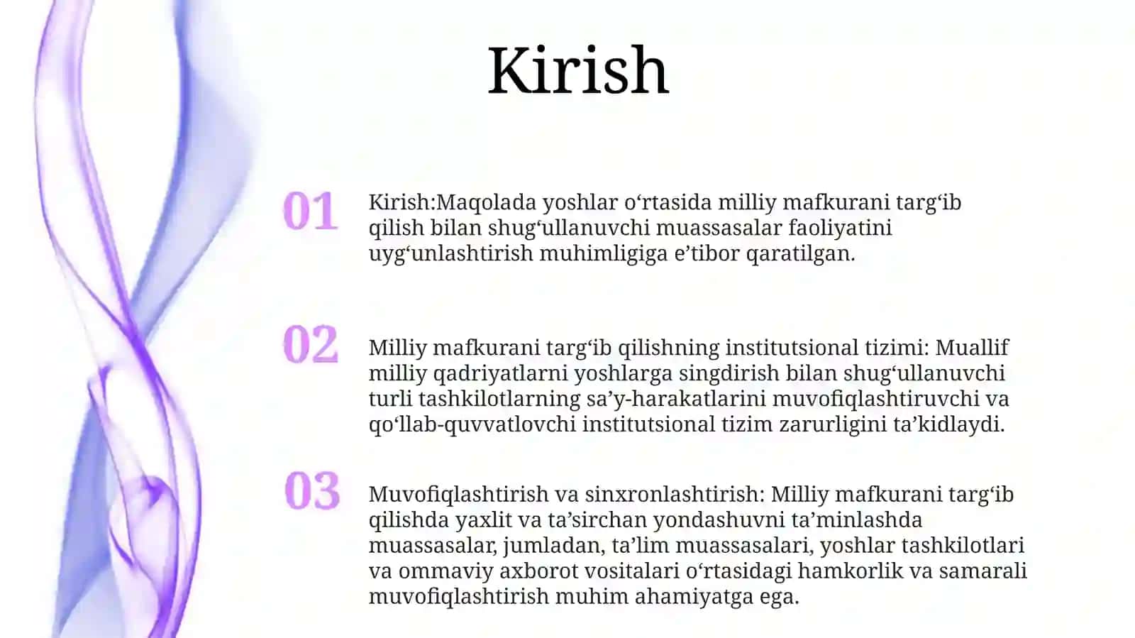 Yoshlarni Milliy Goya Ruhida Tarbiyalashning Institutsional Tizimi FaoliyatiniMuvofiqlashtirishMasalalari 2