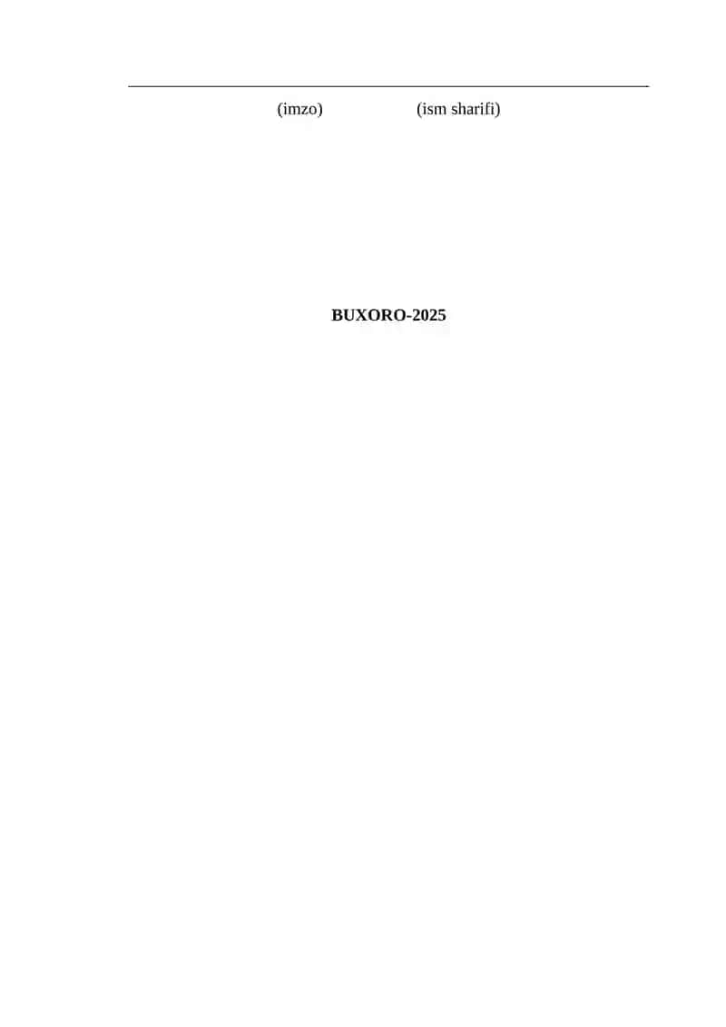 KURS ISHI UCHUN TAQRIZ "IQTISODIYOT VA TURIZM" FAKULTETI 2