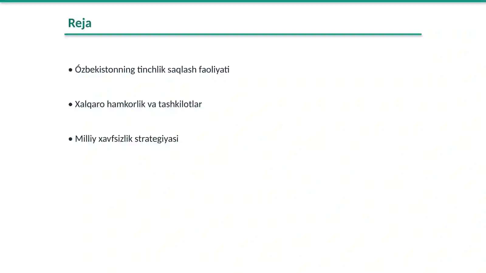 Ózbekistonning Markaziy Osiyoda tinchlik va barqarorlikni ta'minlashdagi órni 2