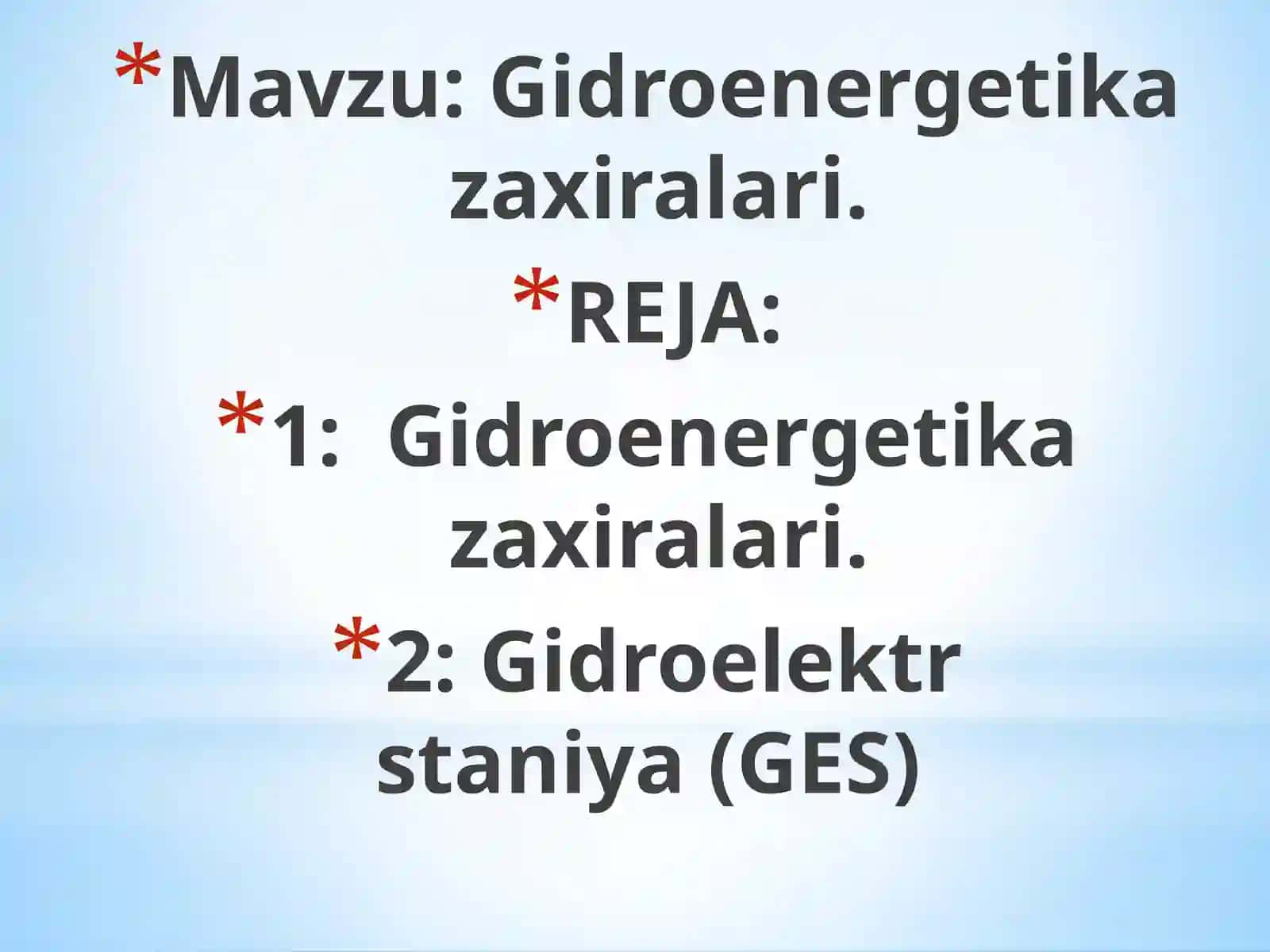 Gidroenergetika zaxiralari 2