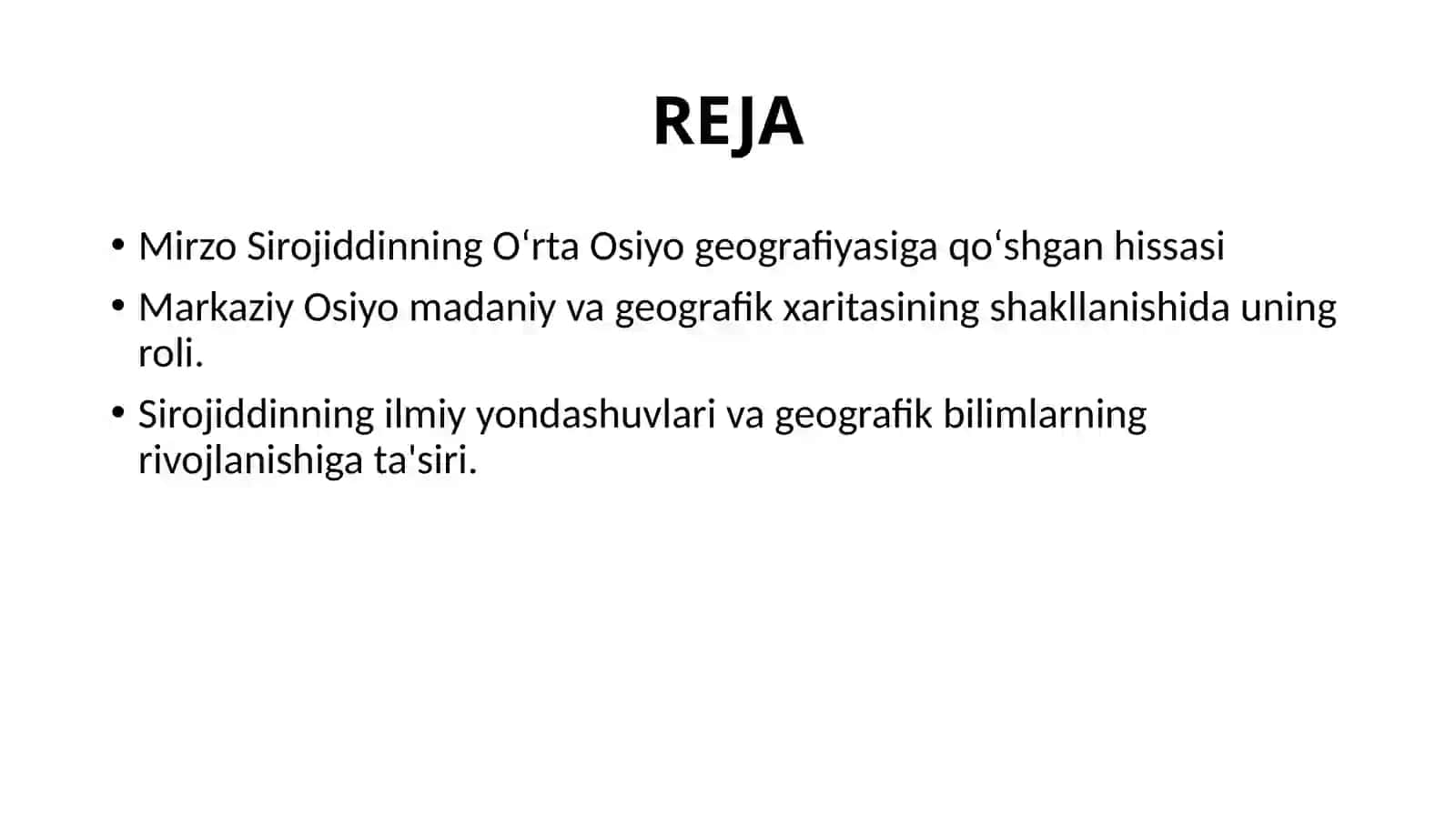 Mirzo Sirojiddinning O’rta Osiyo geografiyasiga qo’shgan hissasi 2